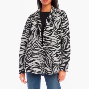 Camisa jacket print Zebra Stilo negro/blanco
